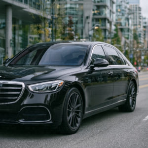 Ceramic window tint installed on a black sedan